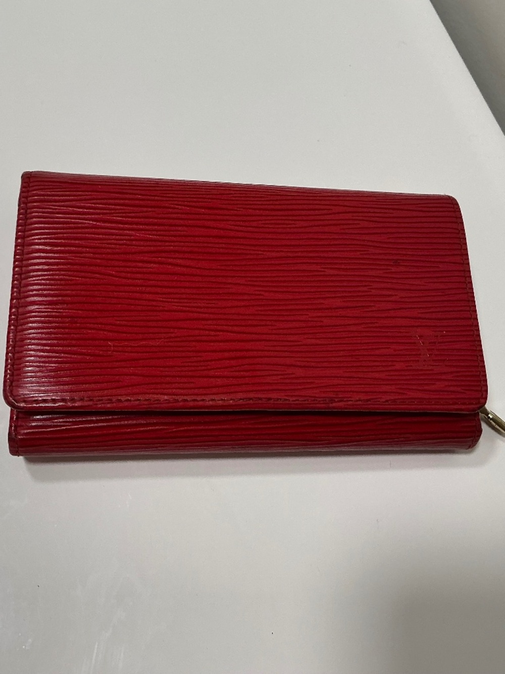 Vintage Louis Vuitton red Epi leather compact wallet
